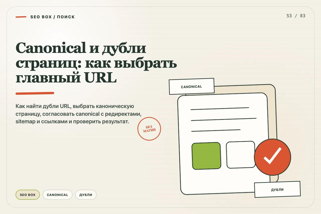 Несколько дублирующихся адресов сходятся к одному каноническому документу